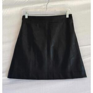 J Crew Black Faux Leather Mini Skirt Size 2 NWT
